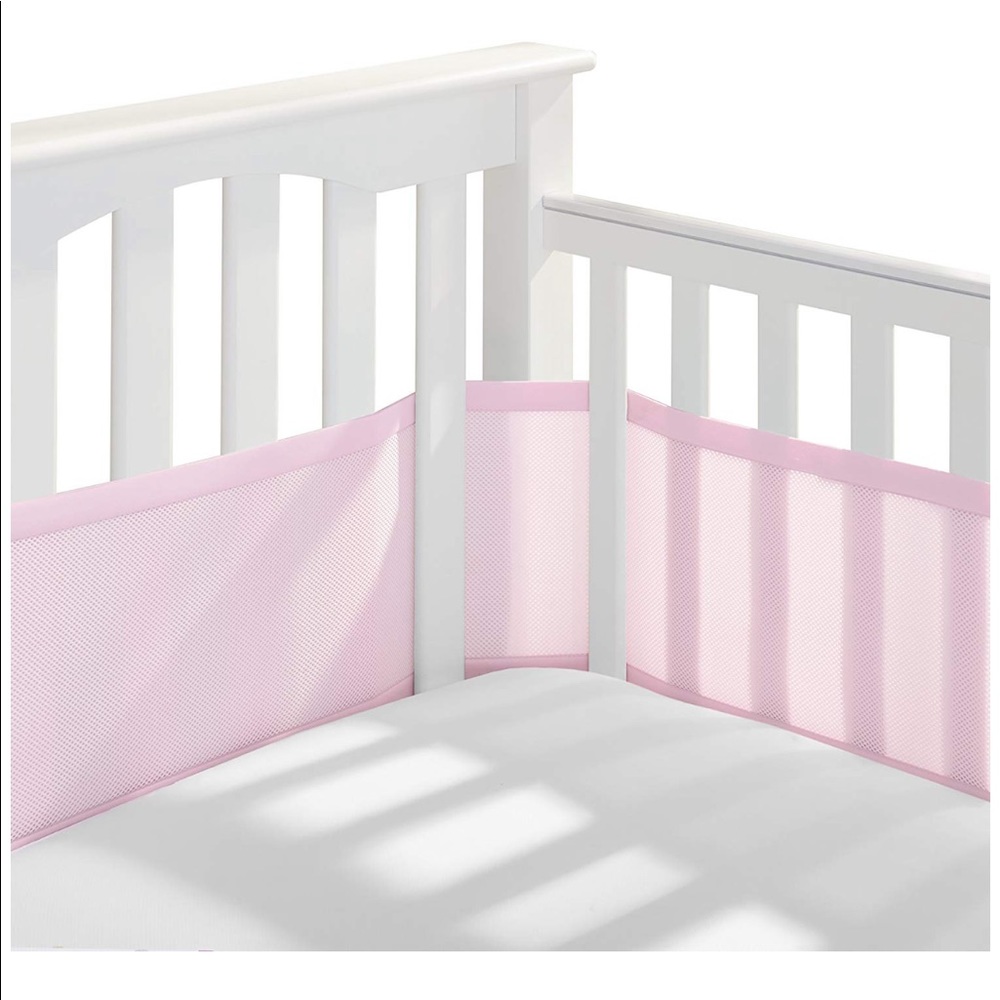 Pink crib liner
